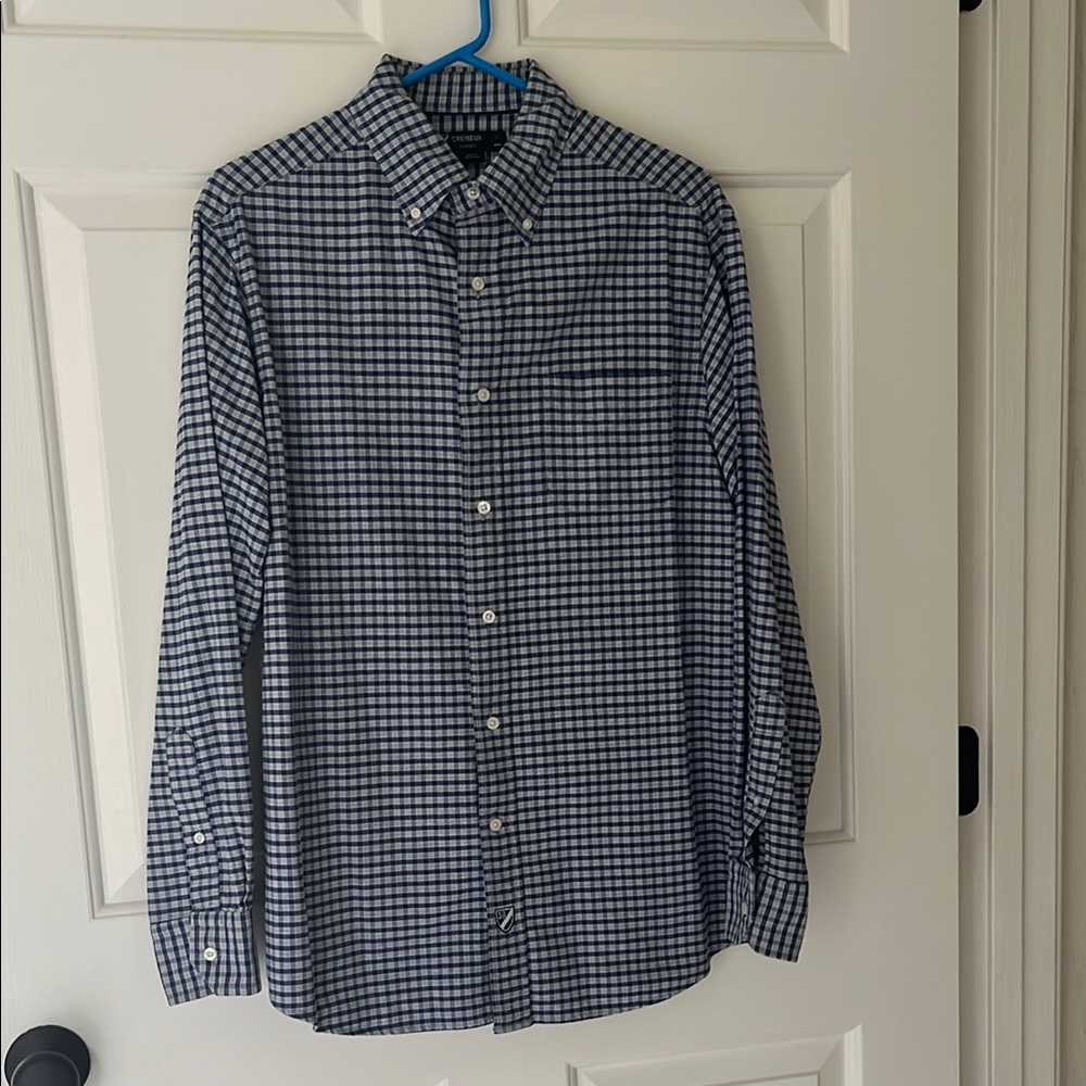 Daniel Cremieux Blue Casual Button Down Shirt with Gingham Pattern